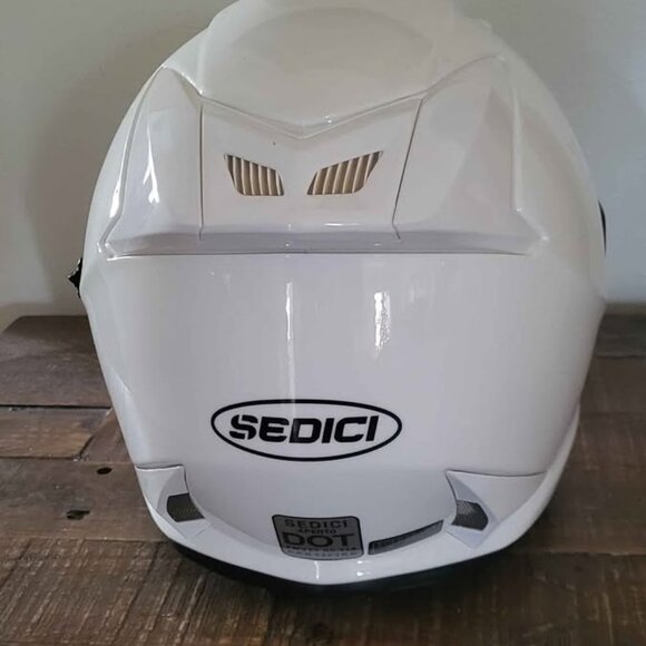 3/4 Sedici Motorcycle Helmet White Adjustable Clear and Tinted Shields with Bag - Picture 6 of 9